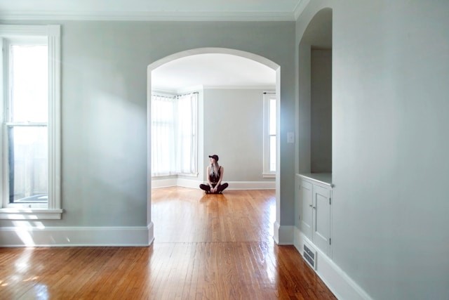 Person in an empty home